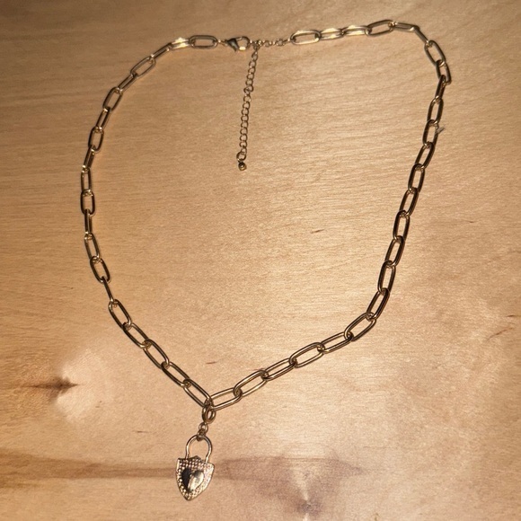 Jewelry - Gold Heart Lock Pendant Necklace